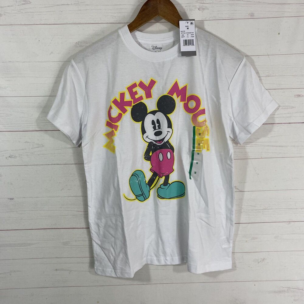 Disney Mickey Mouse Jerry Leigh T-Shirt Sz Medium White Front Graphic New